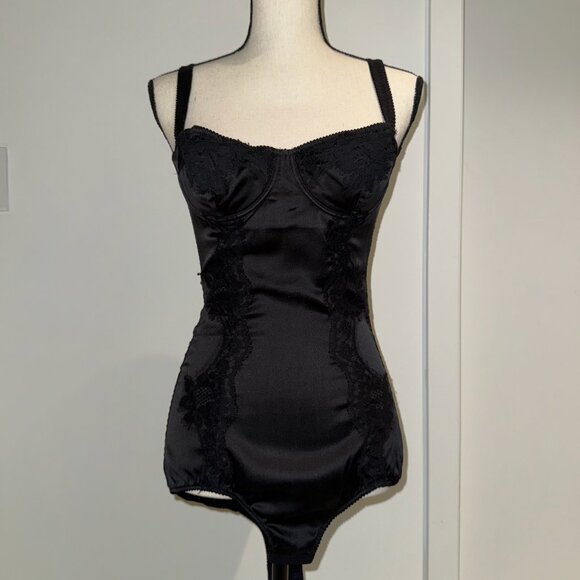 Dolce&Gabbana Silk balconette-bra bodysuit with lace detailing | 36B (EU 90B) - Picture 7 of 10